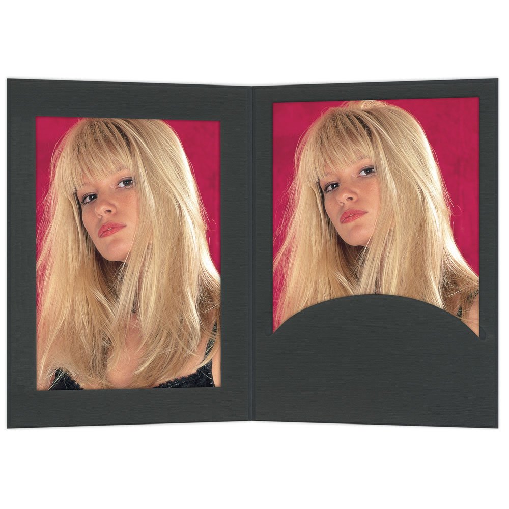 Portraitmappen 13x18 schwarz mit Passepartout und Schlitz