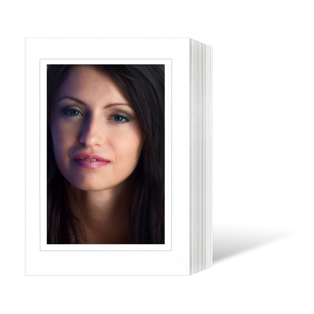 Endlos 15x20 weiß mit grauer Umrandung