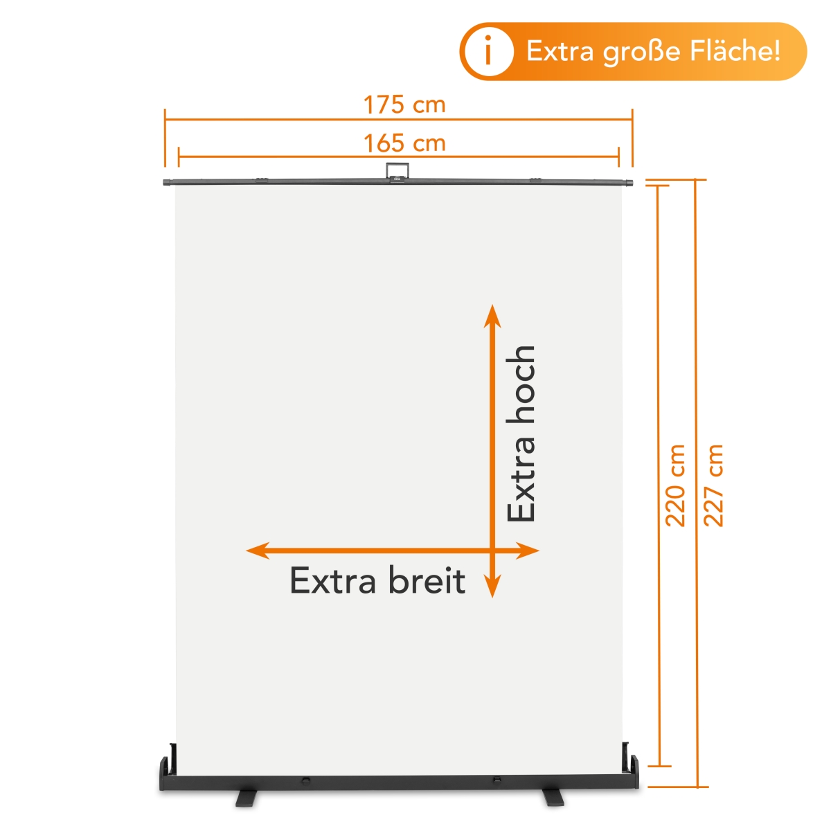 Walimex pro Roll-up Panel Hintergrund weiß 165x220