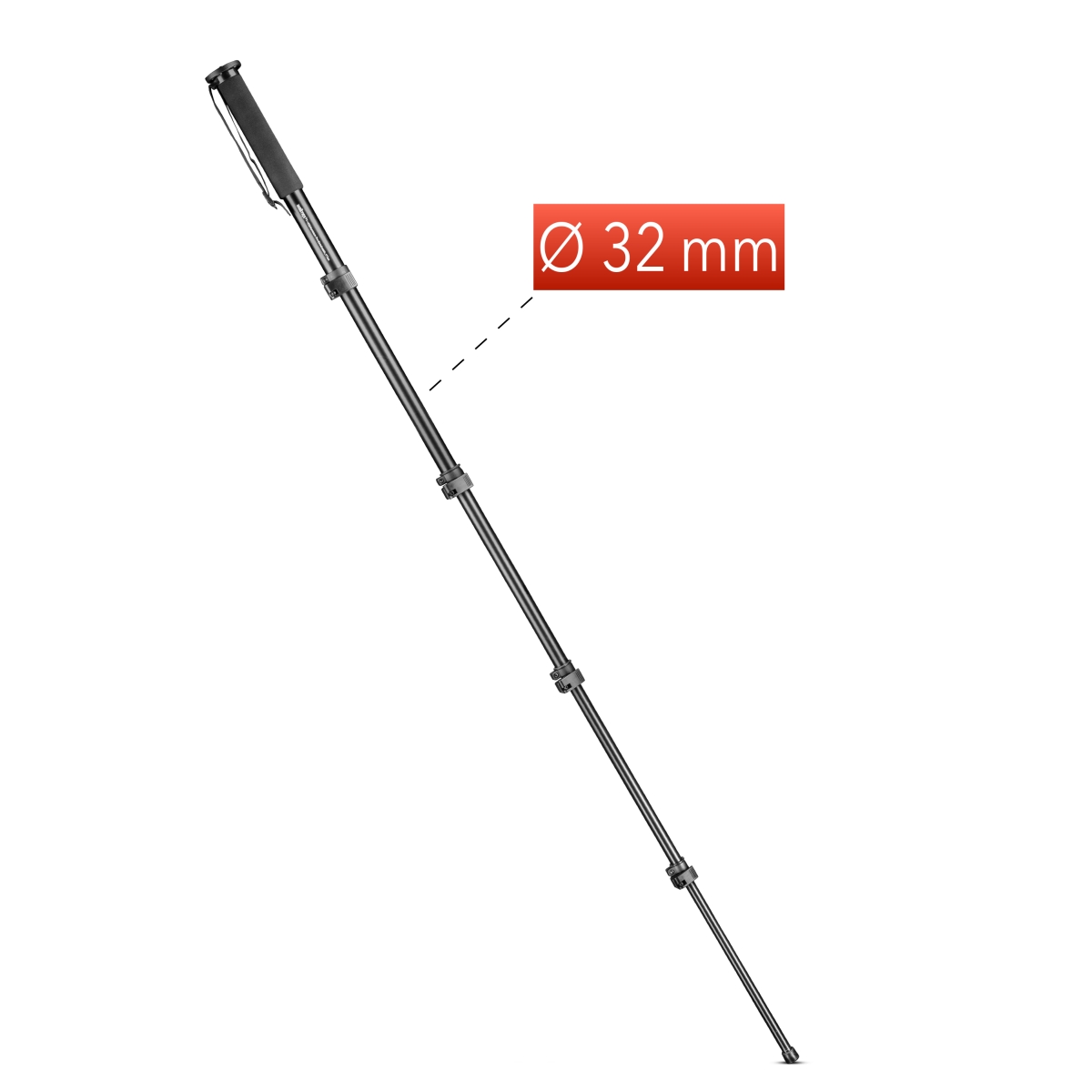 Walimex FT-1502 Aluminium Pro Einbeinstativ 177cm