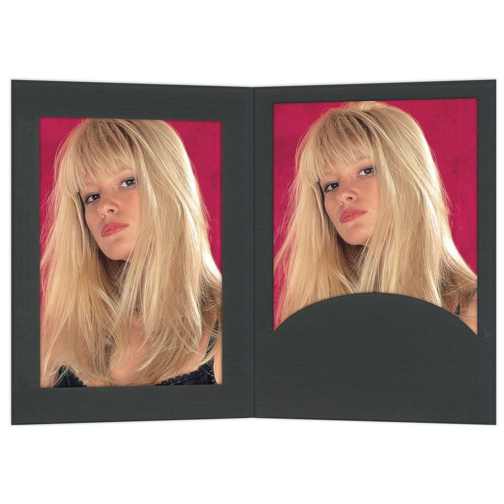 Portraitmappen 15x20 schwarz mit Passepartout und Schlitz