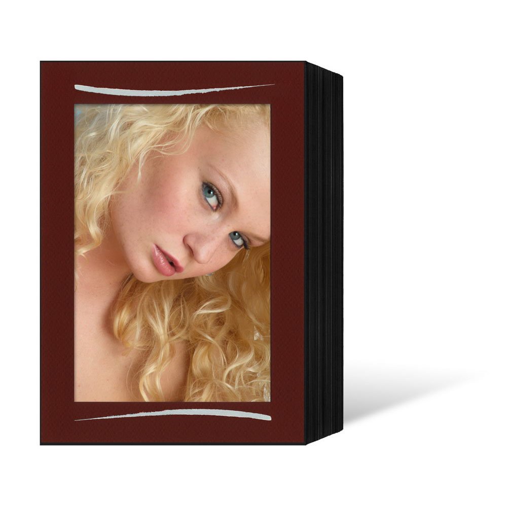 Endlos 13x18 bordeaux/schwarz mit Silberstrich