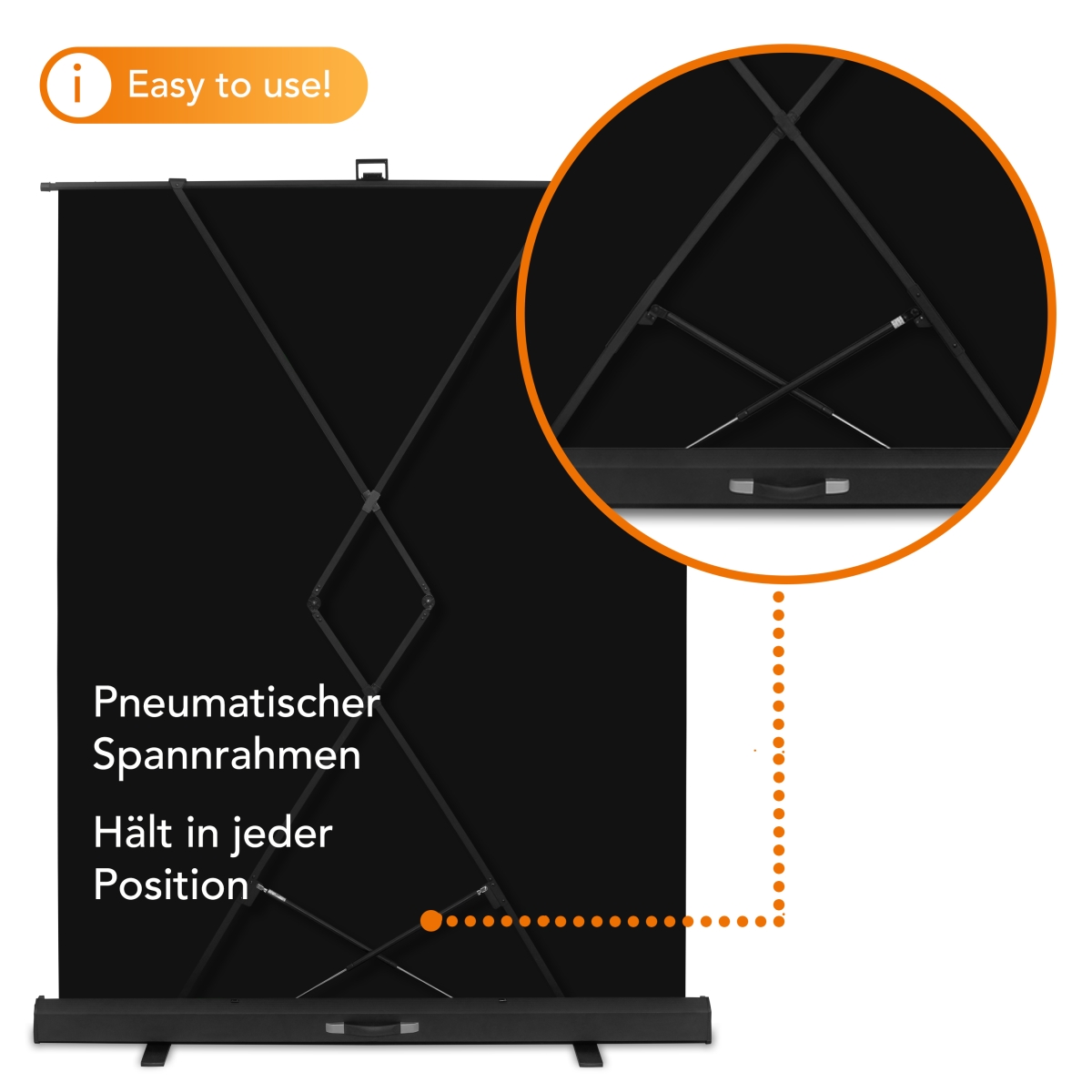 Walimex pro Roll-up Panel Hintergrund schw.165x220