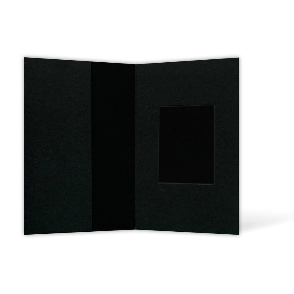 Passmappe mit Ausschnitt und Tasche schwarz