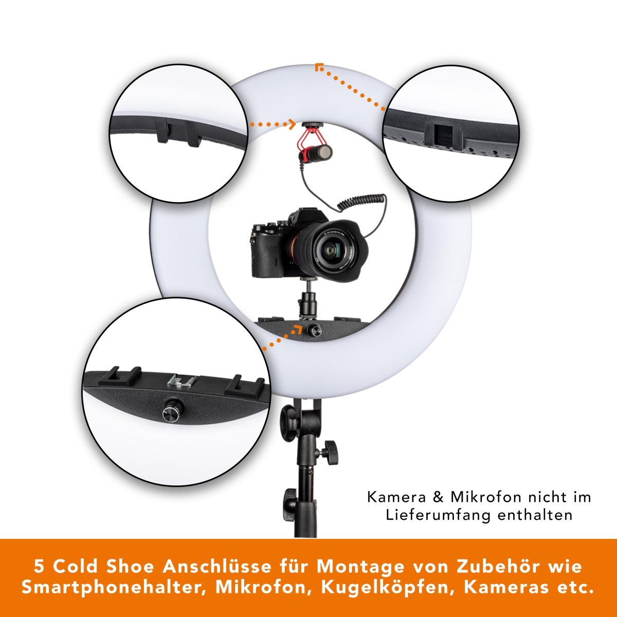 Walimex pro LED Rainbow 60W RGBW Ringleuchte Set 1