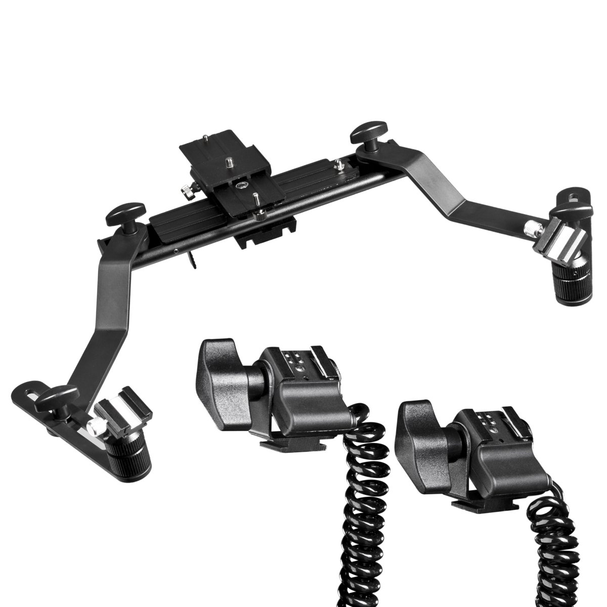 Walimex Makro Blitzschiene Pro mit Y-Kabel Canon