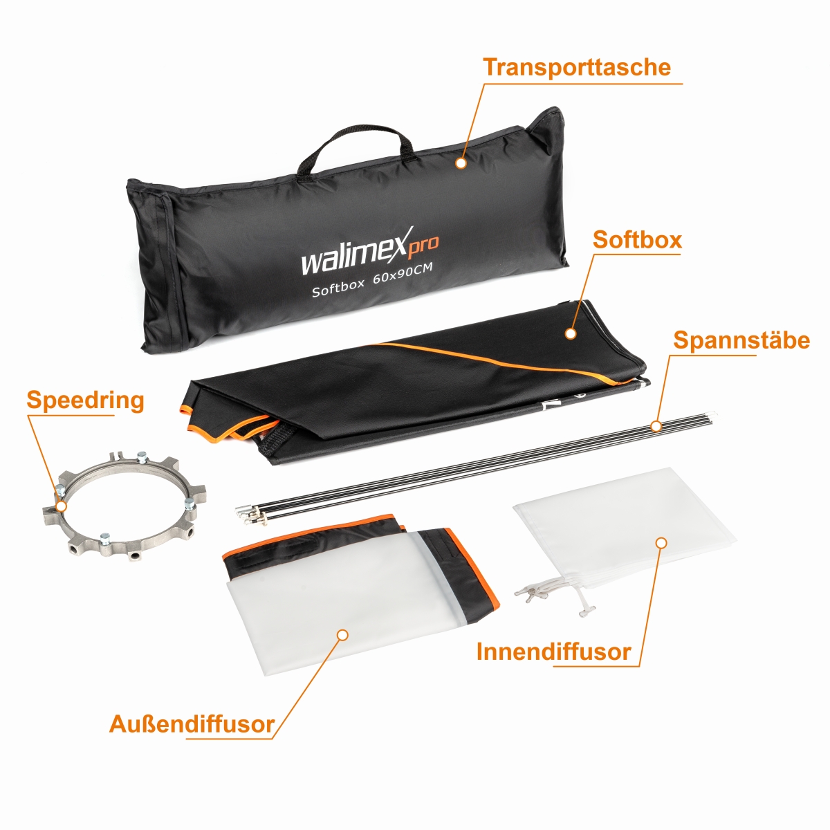 Walimex pro Softbox Orange Line 60x90