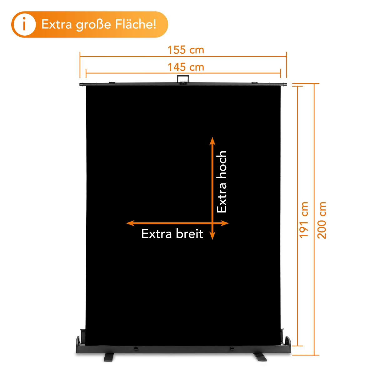 Walimex pro Roll-up Panel Hintergrund schw.155x200