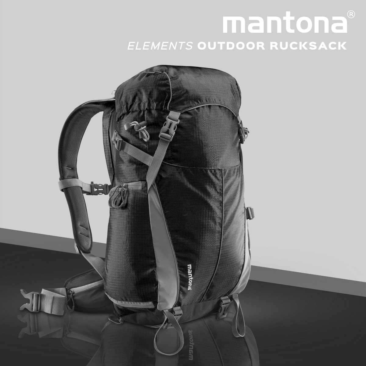 Mantona elements Outdoor Rucksack schwarz