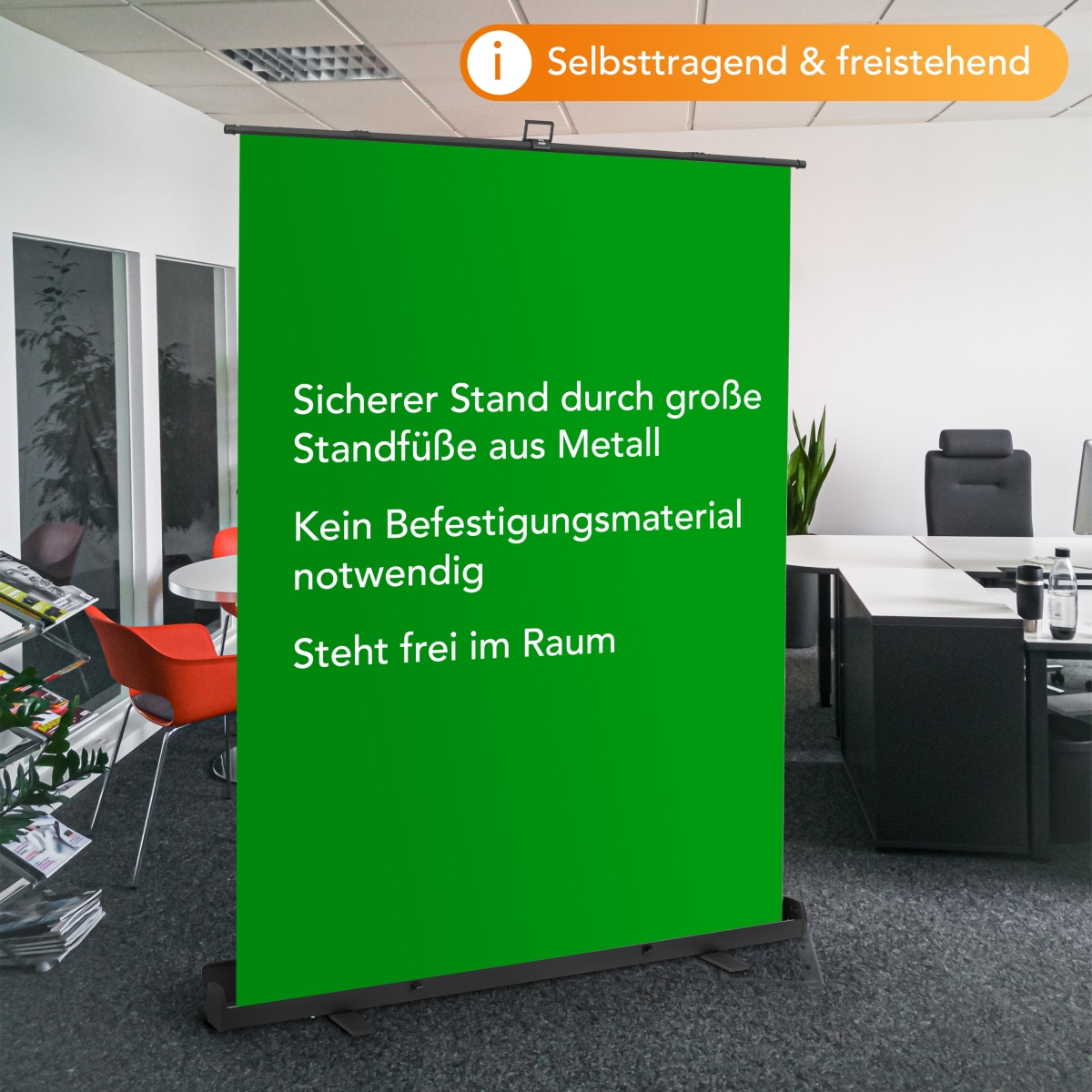 Walimex pro Roll-up Panel Hintergrund grün 165x220