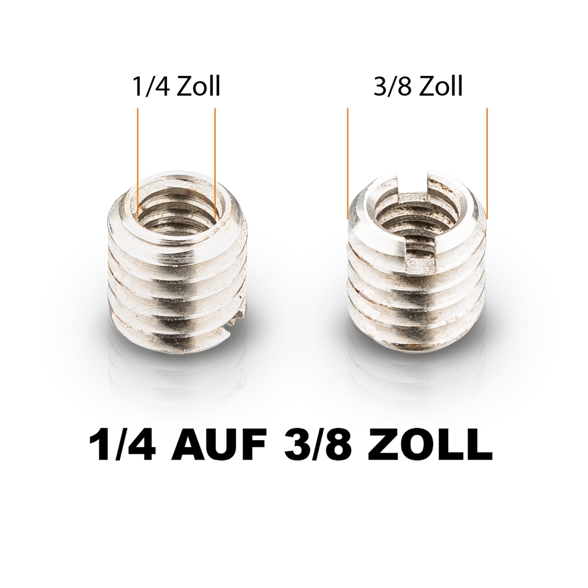 Walimex pro Gewindeadapter 1/4 auf 3/8 Zoll, 2x