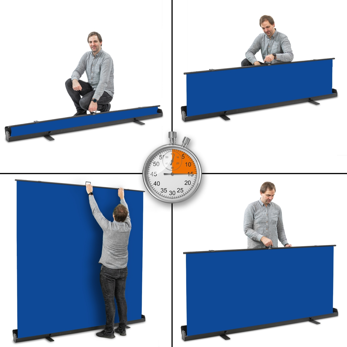Walimex pro Roll-up Panel Hintergrund blau 210x220