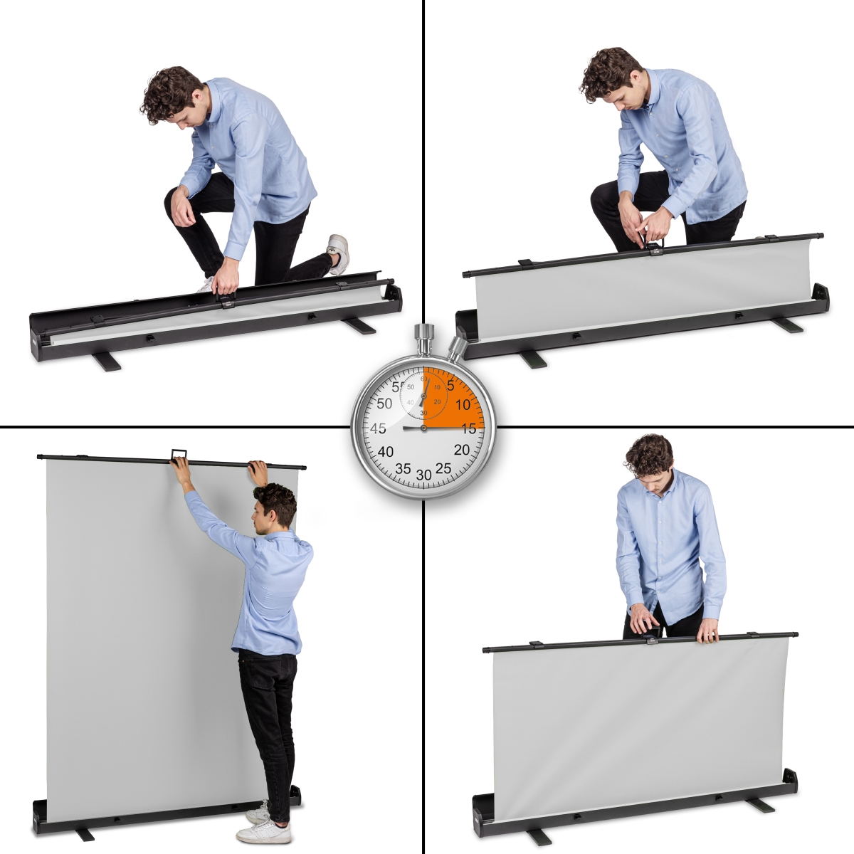 Walimex pro Roll-up Panel Hintergrund grau 155x200