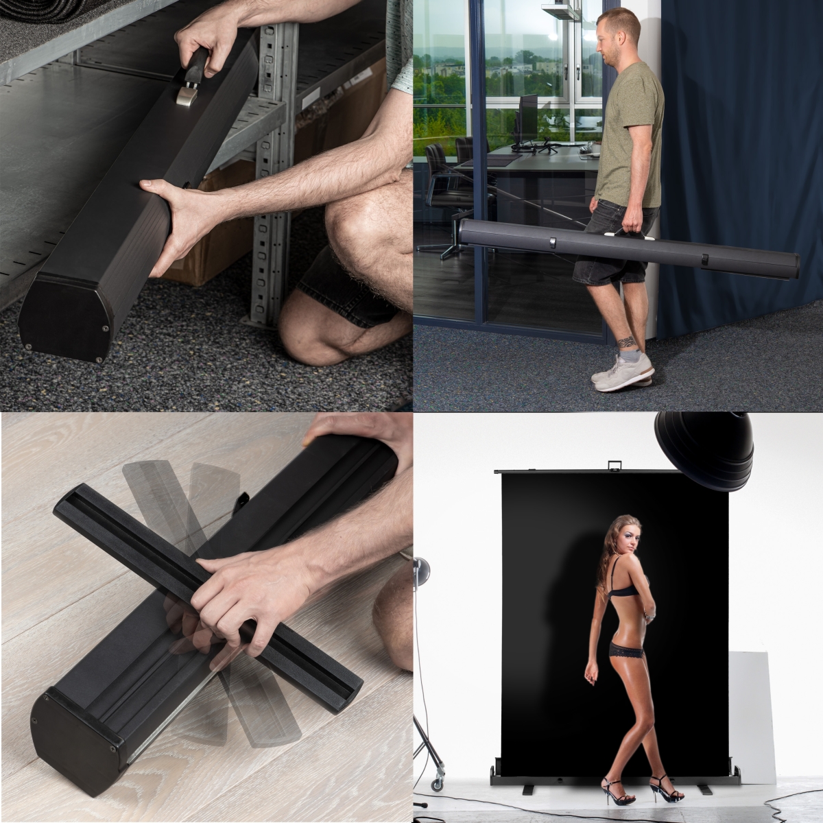 Walimex pro Roll-up Panel Hintergrund schw.165x220