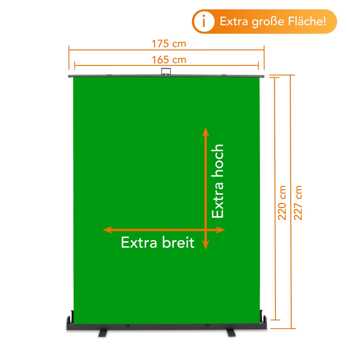 Walimex pro Roll-up Panel Hintergrund grün 165x220