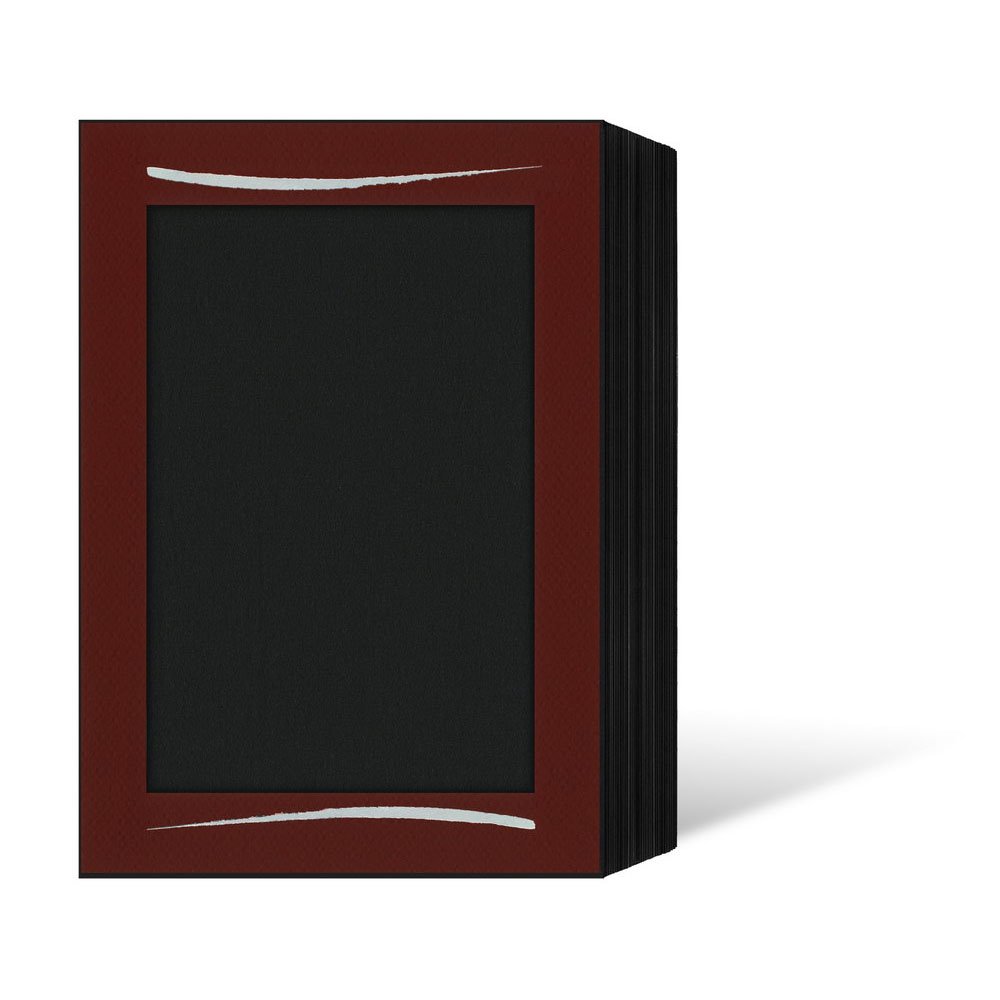 Endlos 13x18 bordeaux/schwarz mit Silberstrich